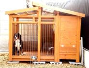 雨の日にも汚れず過ごせる犬小屋 犬小屋サークル+小屋一体型(屋根付き)